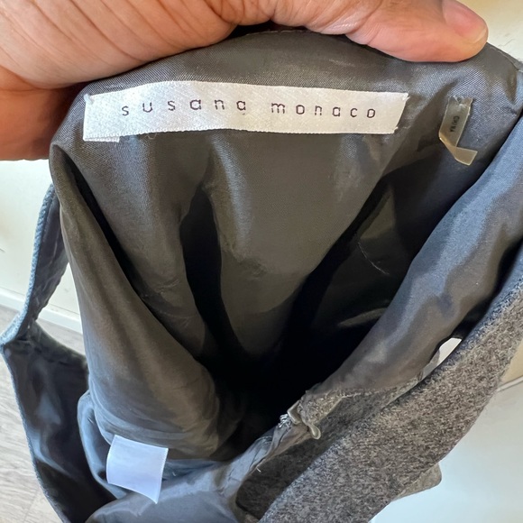 Susana Monaco 8 gray pure wool/ inner silk midi sleeve less dress… - Picture 5 of 6